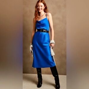 NWT Banana Republic Blue Slip Midi Dress